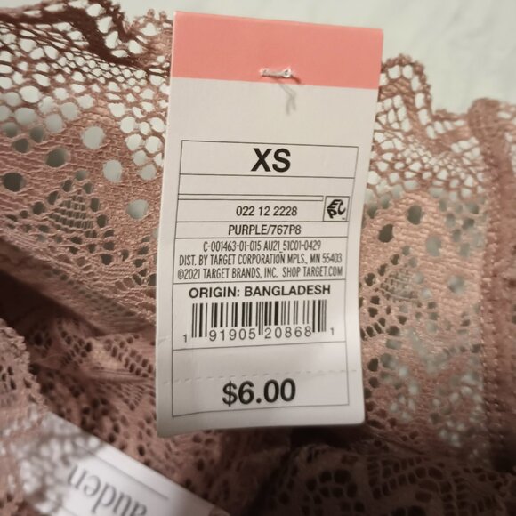 NEW Women's All Over Lace Cheeky Underwear - Auden Mauve XS - Picture 5 of 5